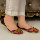 Classic Traditional Khussa with Cushioned Comfort & Leather Sole For Women
