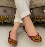 Classic Traditional Khussa with Cushioned Comfort & Leather Sole For Women