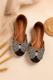 Butterfly Bloom Black Khussa – Stylish & Comfortable For Women