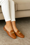 Elegant Gold Chain Square-Toe Mules For Women