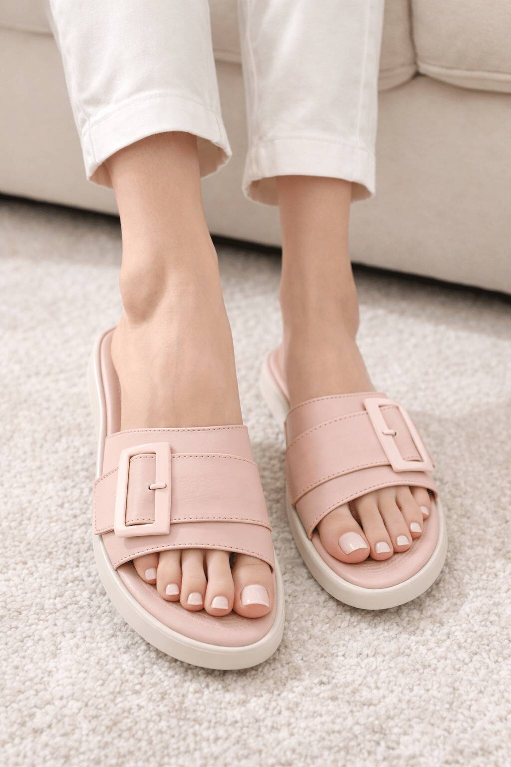 Peach & Black Softy Flats – Comfortable & Chic Everyday Wear For Women