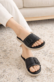 Peach & Black Softy Flats – Comfortable & Chic Everyday Wear For Women