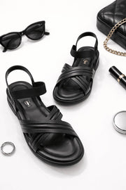 Mustard & Black Softy Sandals – Comfortable Everyday Flats For Women