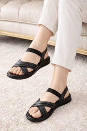 Mustard & Black Softy Sandals – Comfortable Everyday Flats For Women