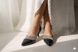 Elegant Rhinestone D’Orsay Kitten Heels For Women
