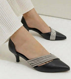 Elegant Rhinestone D’Orsay Kitten Heels For Women