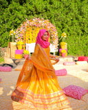 Mustard Charm Royal Raw Silk Maxi For Women