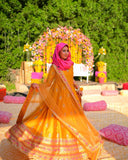 Mustard Charm Royal Raw Silk Maxi For Women