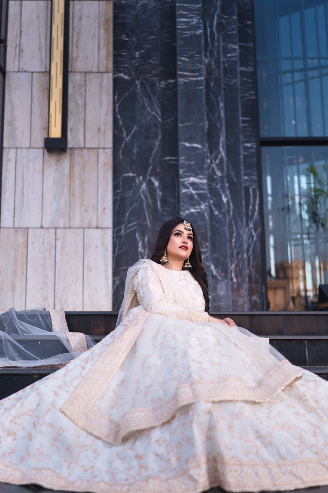 Off-White Ghazal Royal Tilla Maxi For Women
