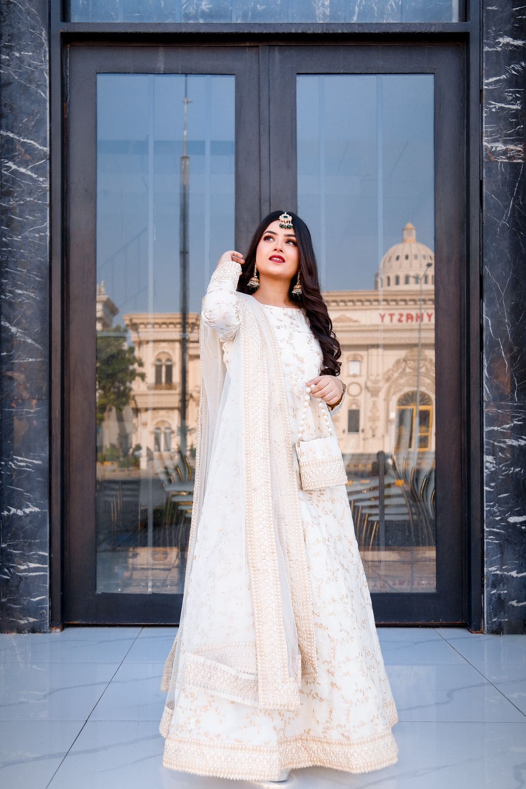 Off-White Ghazal Royal Tilla Maxi For Women