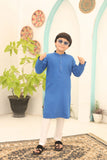 Elegant Cold Blue Kurta Pajama with Intricate Embellishments For Boys (Copy)