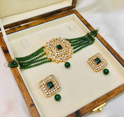 NEELUM Choker Set: Available in Pearl, Green, Blue, and Maroon