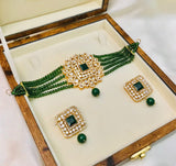 NEELUM Choker Set: Available in Pearl, Green, Blue, and Maroon