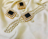 MARIYA Black, Red, And Pearl Choker: Sophisticated Elegance