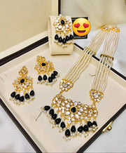Kundan Mala Set: Dark Green, Black, Maroon – Perfect for Every Occasion