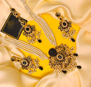 Farzeen Mala Set: Stunning Mala in Pearl, Golden, Black, and Maroon