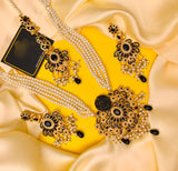 Farzeen Mala Set: Stunning Mala in Pearl, Golden, Black, and Maroon