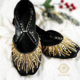 Night Sky Elegance: Black Embroidered Ensemble For Women