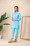 Girls 2-Piece Light Blue Floral Suit – Sweet & Stylish For Girls