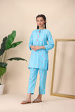 Girls 2-Piece Light Blue Floral Suit – Sweet & Stylish For Girls