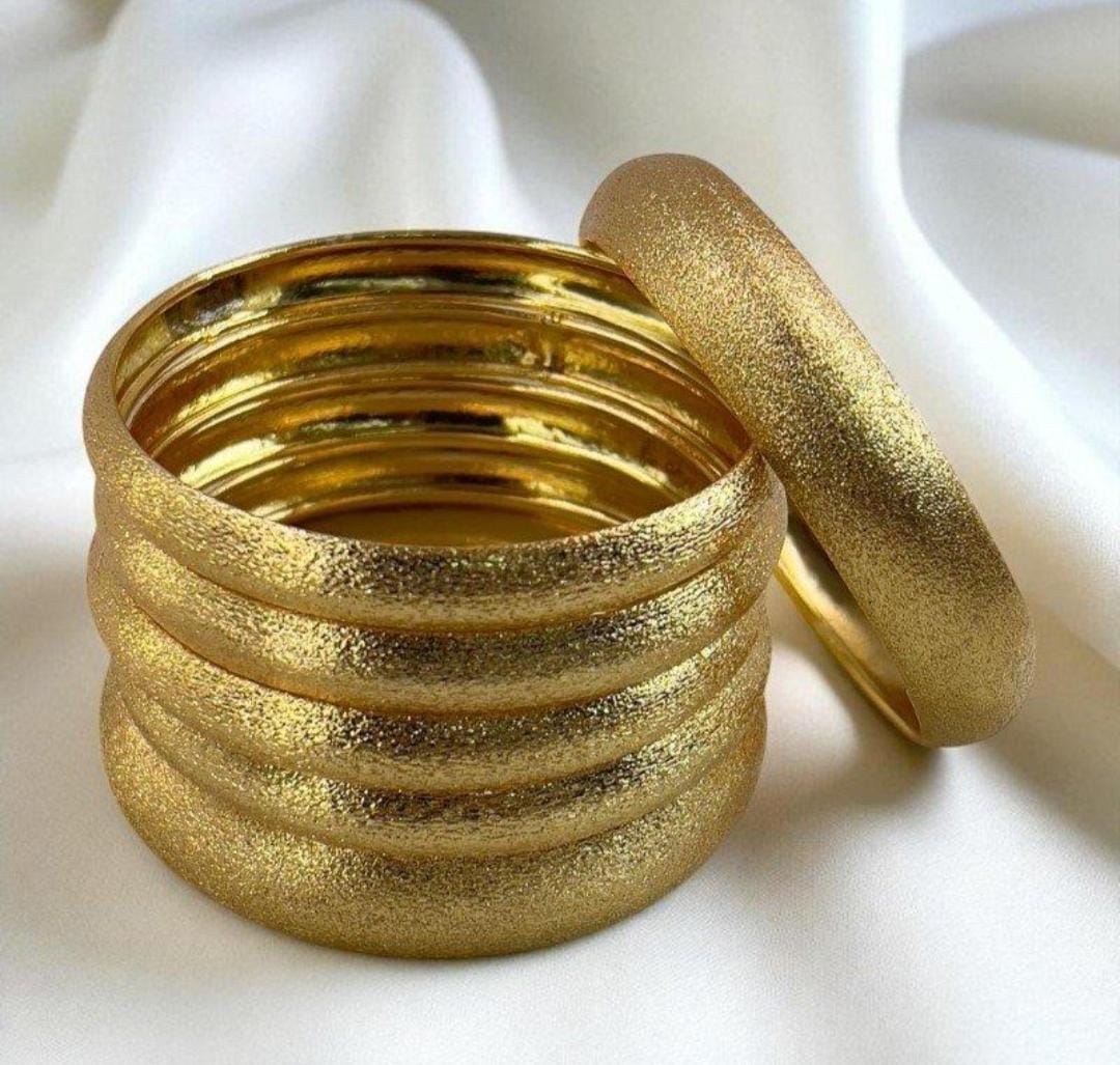 Angela Premium Metal Bangles – Set of 6 For Women