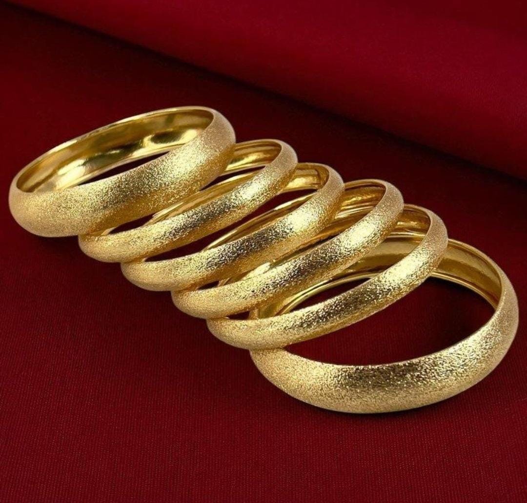 Angela Premium Metal Bangles – Set of 6 For Women