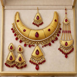 ZUHA Set (Maroon) – Gold-Plated Jewelry Set For Women