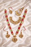 Royal Bridal Gold-Plated Mala Set with Jhumar & Bindiya For Women