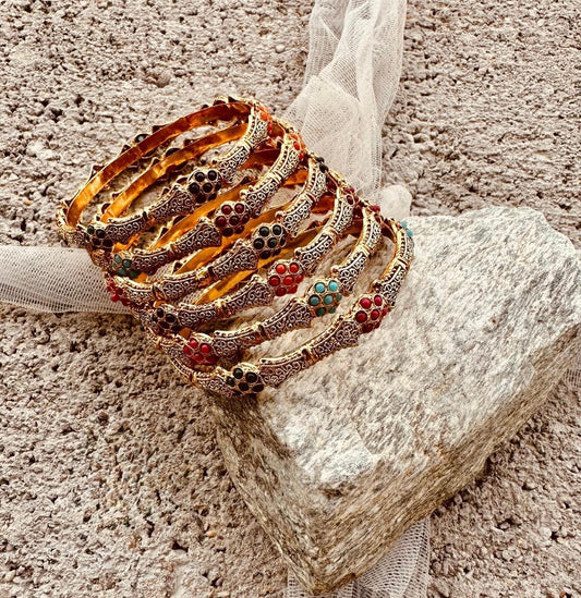 Imperial Spark Multi-Color 6-Piece Bangles Set For Women