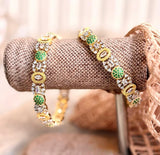 Bloom Luxe Green Zircon Bangles For Women