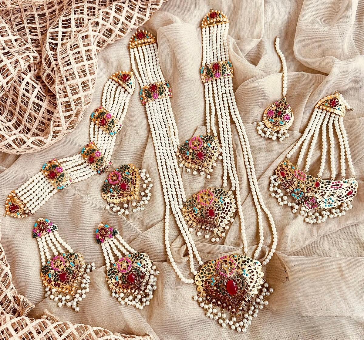 Husn-e-Hyderabadi Royal 3-Layered Bridal Set For Women