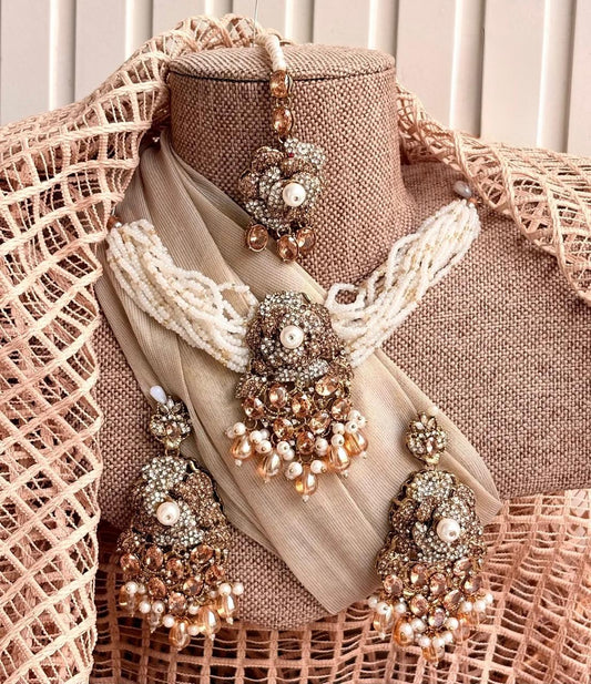 Pearl Gleam Choker Set For Women