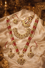 Royal Bridal Gold-Plated Mala Set with Jhumar & Bindiya For Women