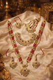 Royal Bridal Gold-Plated Mala Set with Jhumar & Bindiya For Women