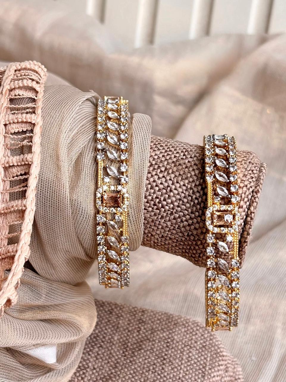 Diamond-Dust Premium Zircon Bangles For Women