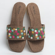 Exclusive Hand-Embroidered Jute Footwear For Women