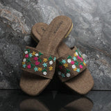 Exclusive Hand-Embroidered Jute Footwear For Women