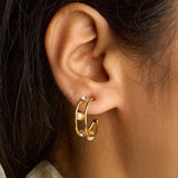 Suraba Dual-Hoop Gem Earrings By Dazzle