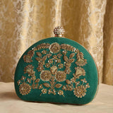 Emerald Green Zuray Festive Handbag/Clutch By Dazzle