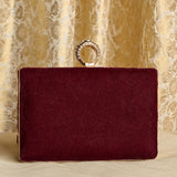 Aaroosi Regal Maroon and Gold Embroidered Clutch By Dazzle