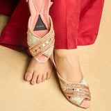 Grey and Pink Malalai Khussa By Dazzle