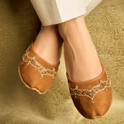 Badami Brown Khussas with Embellishments By Dazzle