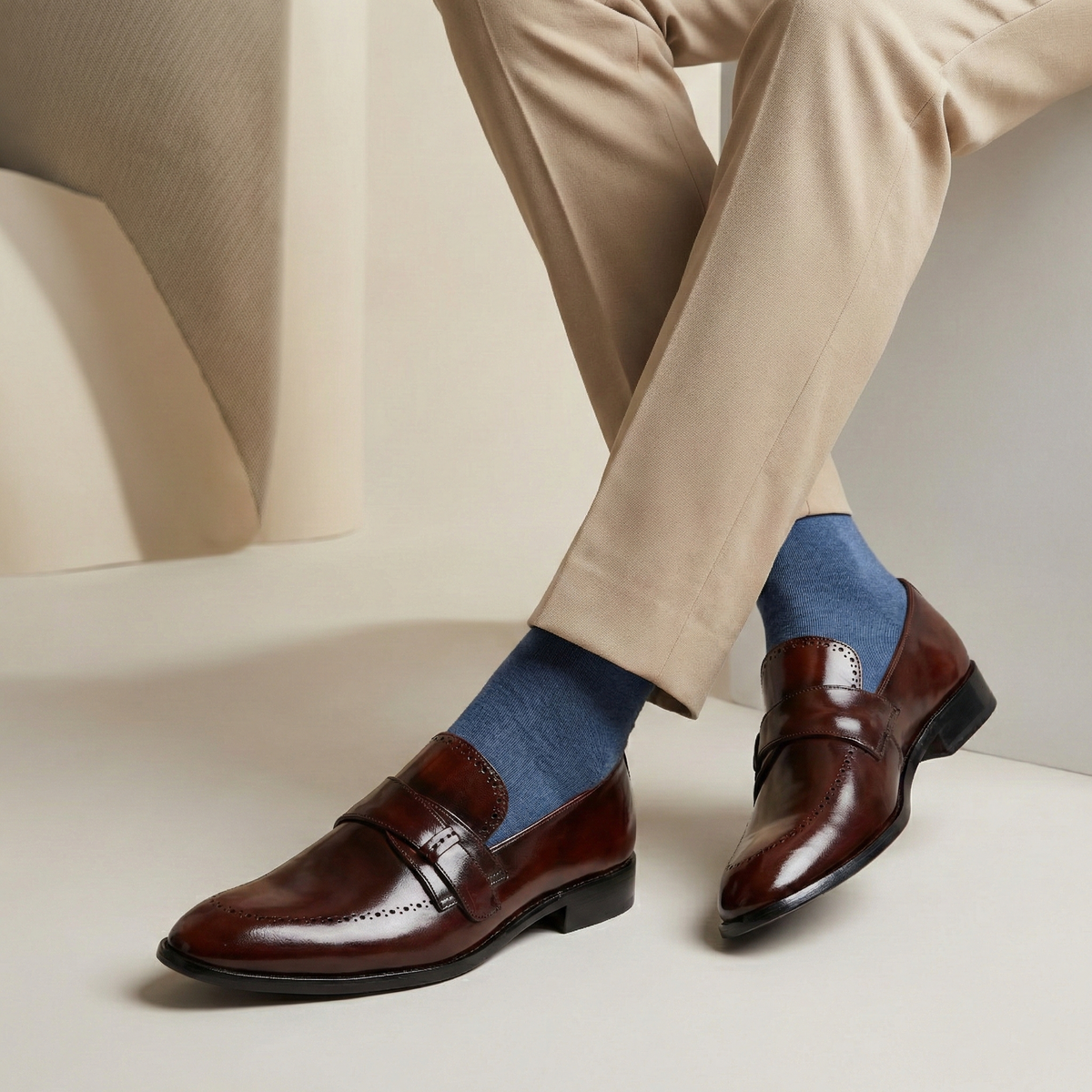Luxury Two-Tone Genuine Leather Dress Shoes For Men