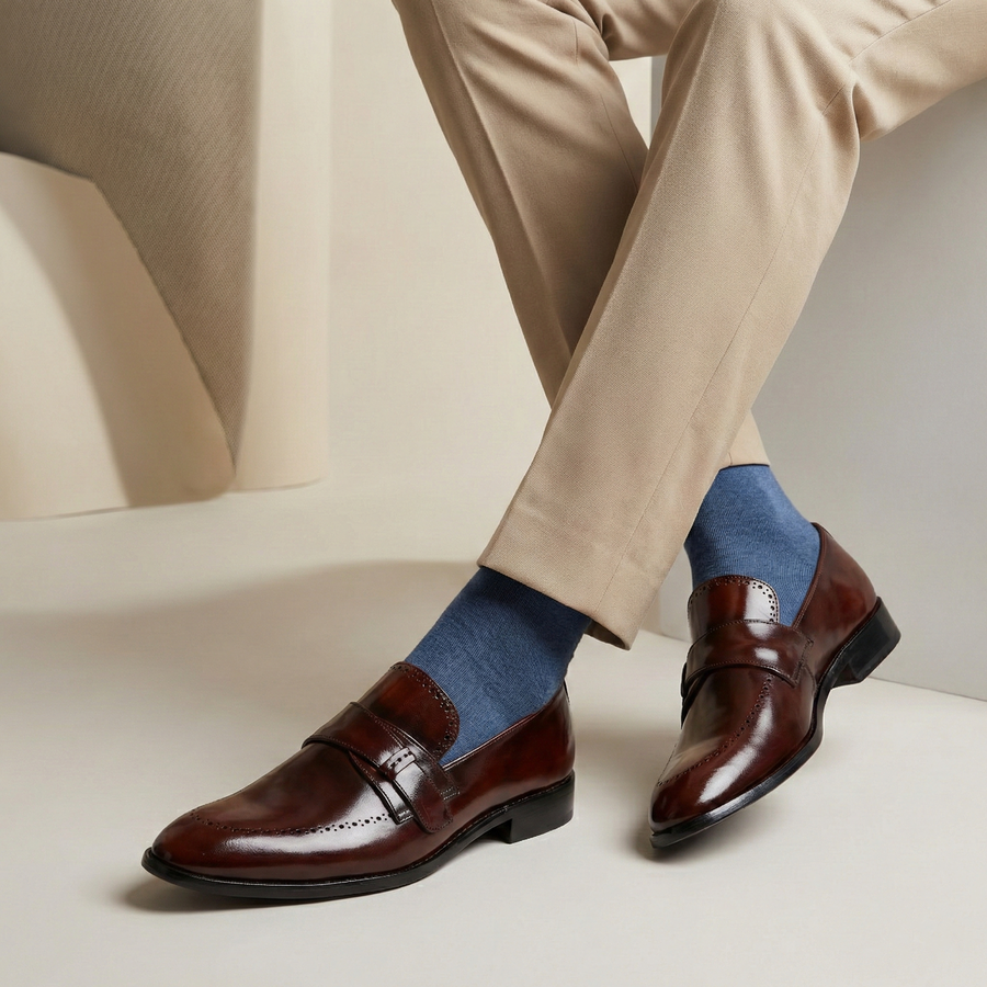 Luxury Two-Tone Genuine Leather Dress Shoes For Men
