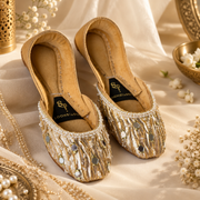 Zardosi Golden Silk Khussa For Women