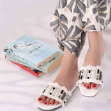 Ibiza Pearl – Elegant Pearl Embellished Slides For Women