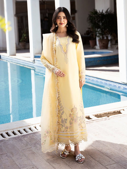 Safa – Powder Pink Luxury Embroidered Lawn Ensemble Unstitched Lawn Suit  For Women