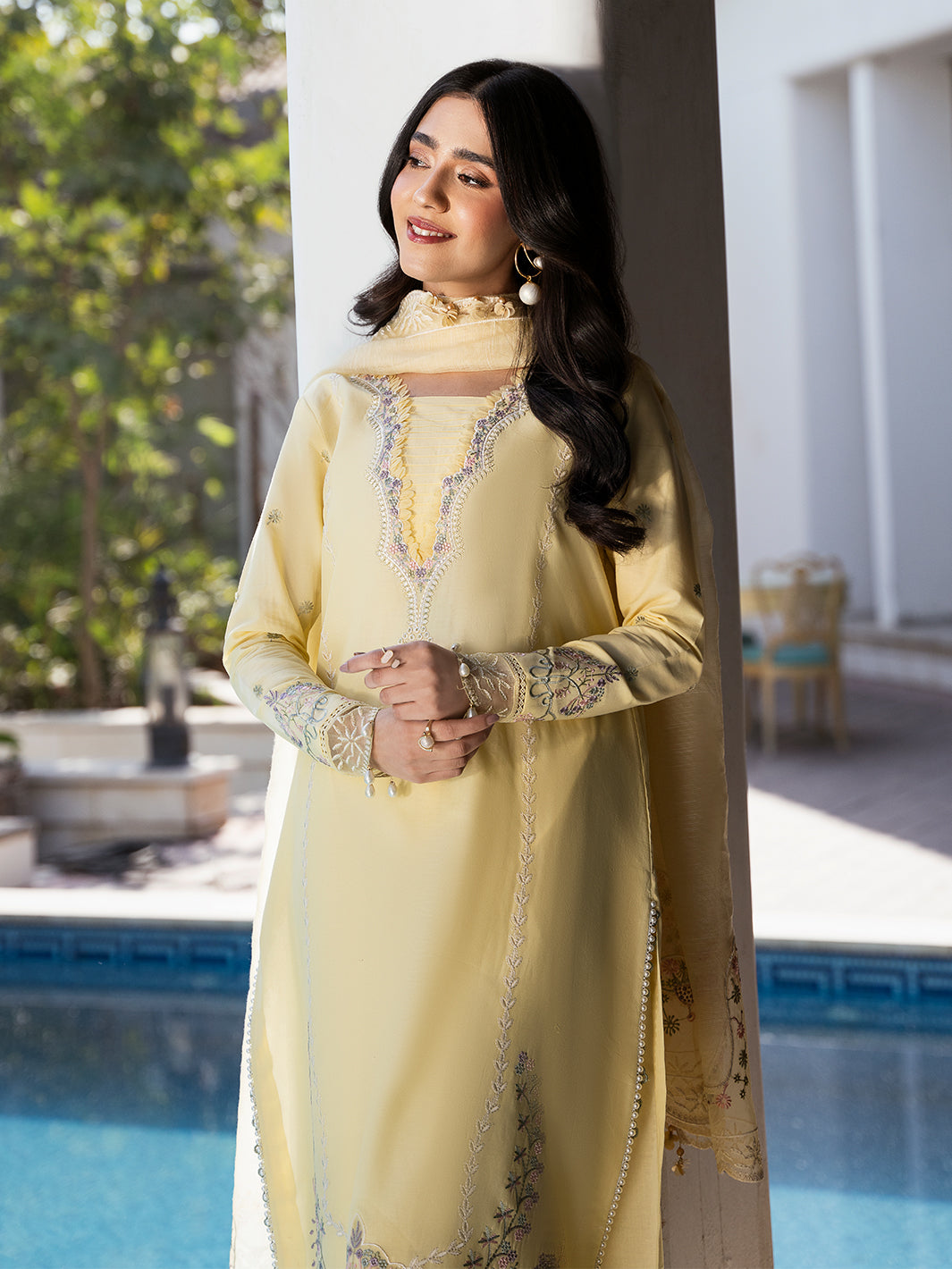Safa – Powder Pink Luxury Embroidered Lawn Ensemble Unstitched Lawn Suit  For Women