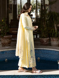 Amel – Light Yellow Embroidered Eid Ensemble Unstitched Lawn Suit  For Women