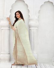 Sapphire Pleated Silk Gown Saree For Women